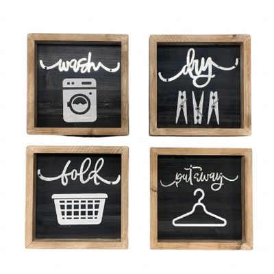 Laundry Sign Set | Wash, Dry, Fold, Put Away