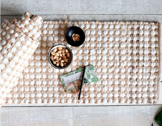 Walker Natural & White Table Runner