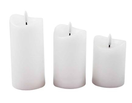 Flameless Candle | White w/Wet-Look Wax