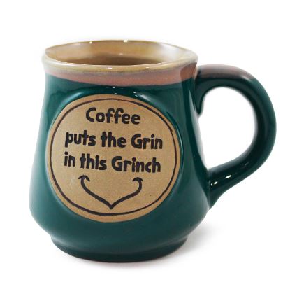 Coffee Puts The Grin | Green Coffee Mug