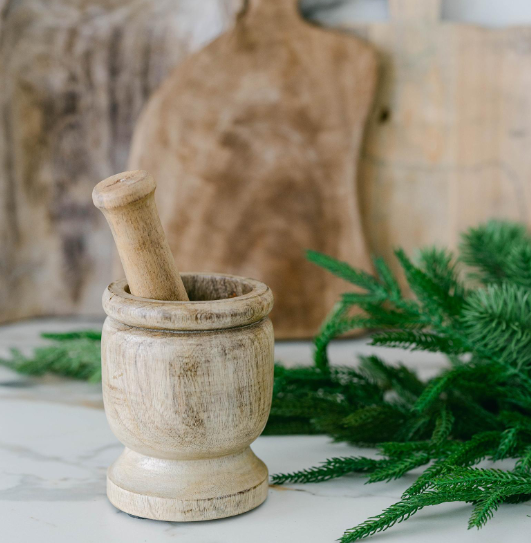 Wooden Mortar and Pestle