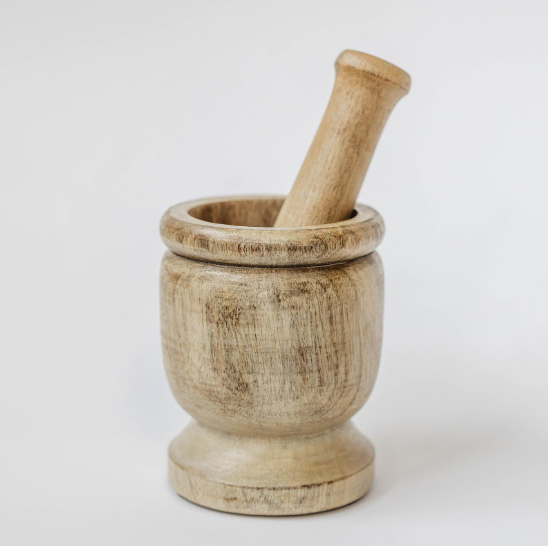 Wooden Mortar and Pestle